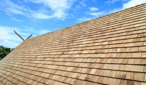 Close-up-of-wood-shake-roof